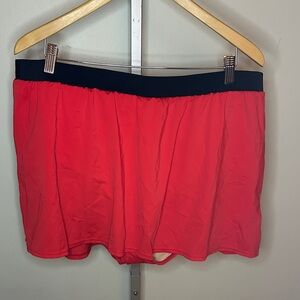 NWT Swim by Cacique Ruched Swim Skirt, Red, Size 24